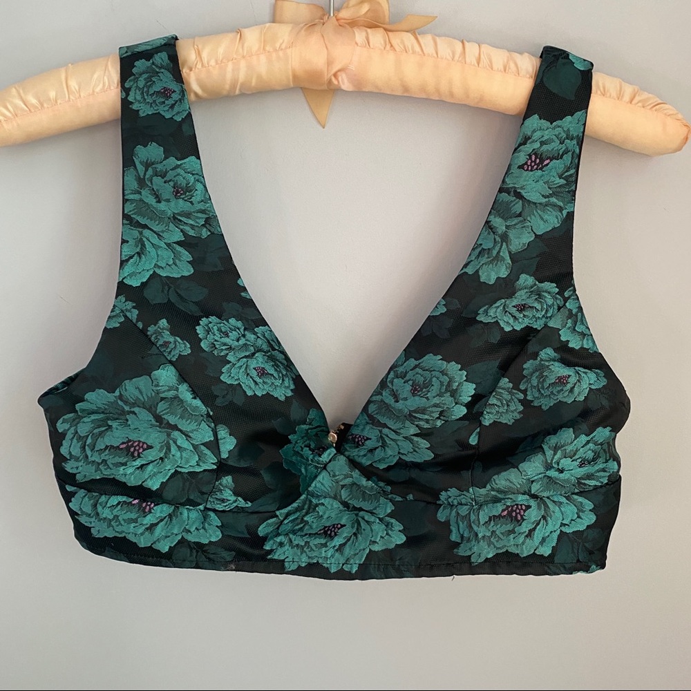 Embroidered Iridescent Bra Crop Top